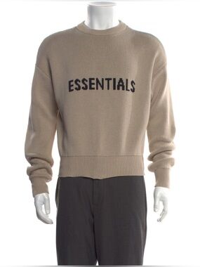 Essentials - Fear of God Graphic Print Pullover Sweater Large / 10 Beige Unisex